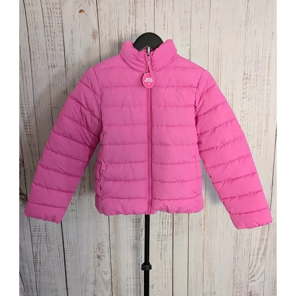 The Childrens Place Puffer Jacket Girls XL 14 Bubblegum Pink Water Resistant NWT